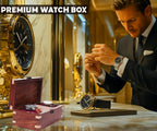 Wooden Watch Box for Men & Women, Watch Organizer & Display Case, Premium Long-Lasting Watch Holder, Elegant Gift for Watch Collectors (Wood Top, 3 Slots)