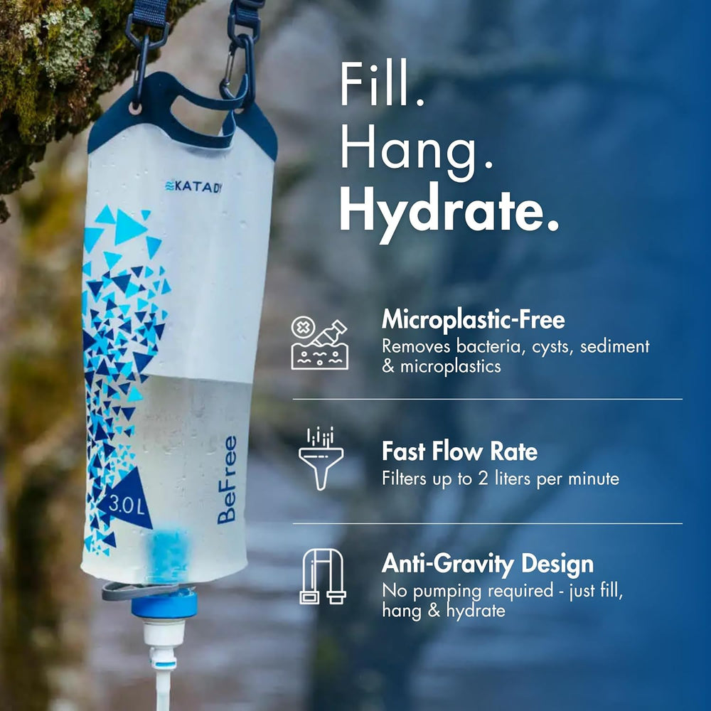 Katadyn BeFree Gravity Water Filter 3L for Camping, Backpacking & Hiking