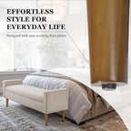 HomePop Fulton 48" Storage Bench - Textured Cream Fabric