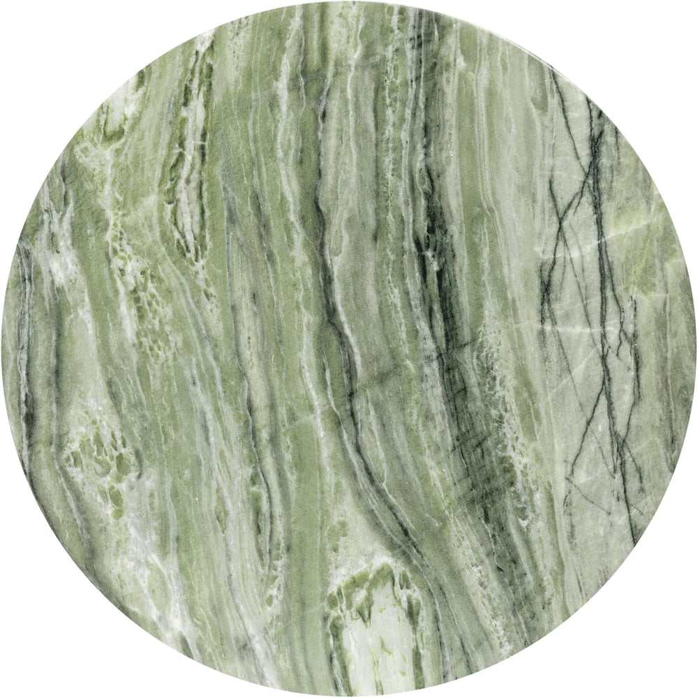 Poly & BARK Riba 16” Side Table – Seaweed Green Marble Look Finish, Solid...