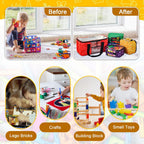 5-Pack Magnetic Tiles Storage Bags Set,Toy Organizer Case,Multifunction Portable Travel Magnetic Tile bag with Visible Top for Building Blocks,Toy Bricks,Puzzles,Board Game