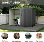 2 in 1 Metal Outdoor Storage Shed with Firewood Rack, 8×4 FT Lockable Waterproof Garden Tool Shed with Shelves, Open & Enclosed Dual-Storage Backyard Patio Shed with Sloped Roof (No Floor)