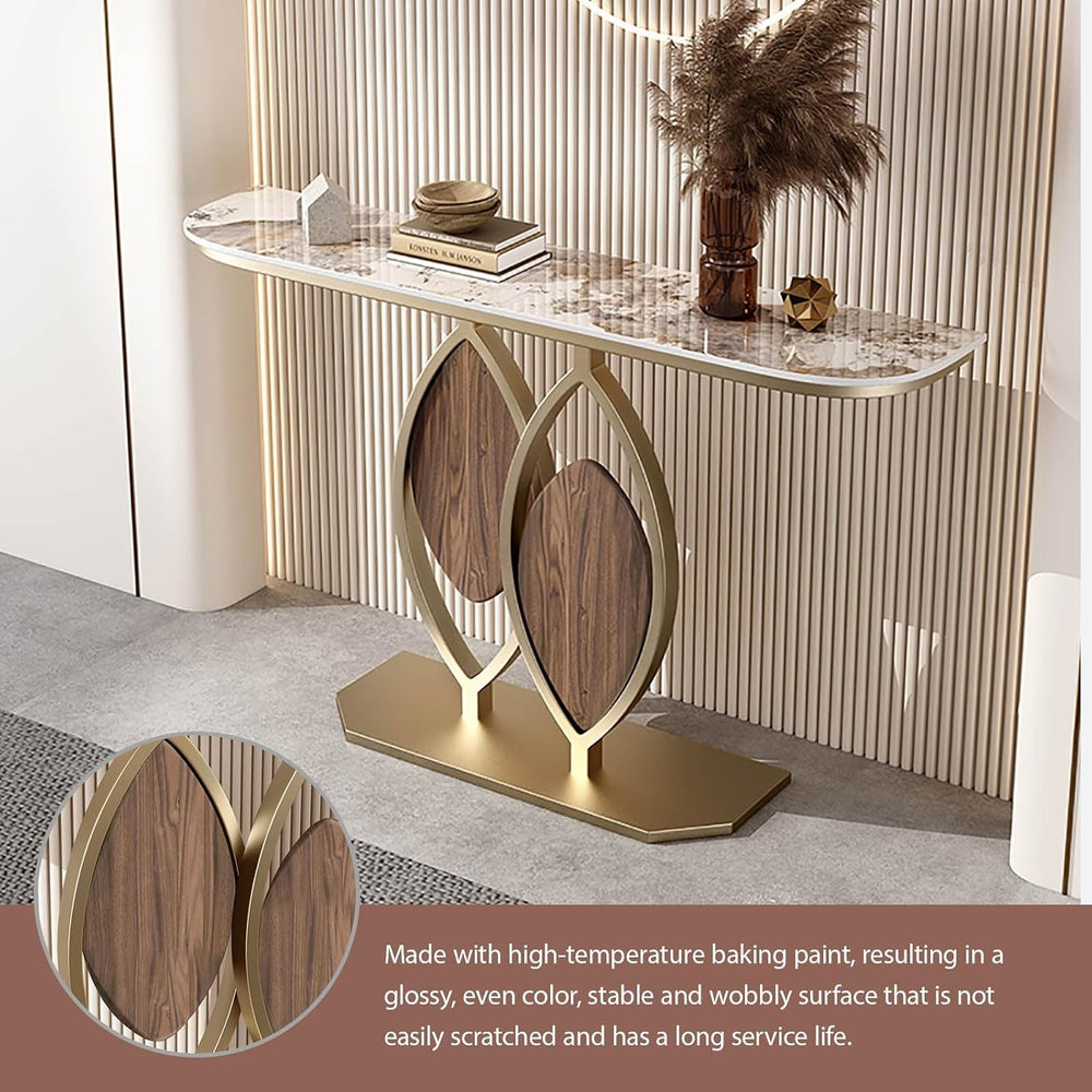 Modern Console Table Sofa Table, Narrow Long Sofa Table,with Geometric Metal ...