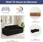 MAXYOYO 79" Loveseat Sofa Couch for Small Spaces, Upholstered Boneless Cloud Couch for Apartment Bedroom, 2-Seater Love Seat Floor Modern Sofa with Pillows, No Assembly Required, Black
