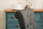 Roundhill Furniture Habit Solid Wood Tufted Parsons Charcoal Dining Chair, Set of 2