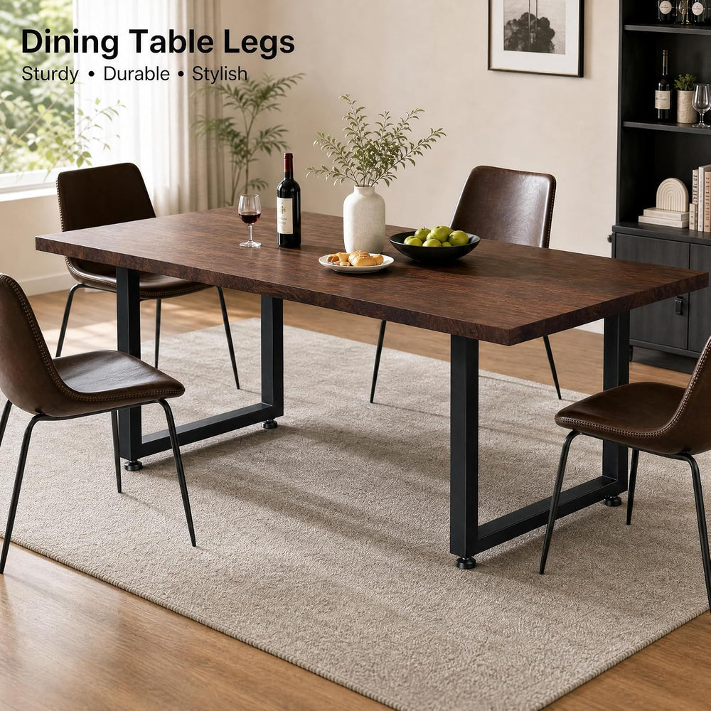 28" Heavy Duty Square Metal Dining Table Legs, 28x28, Set of 2
