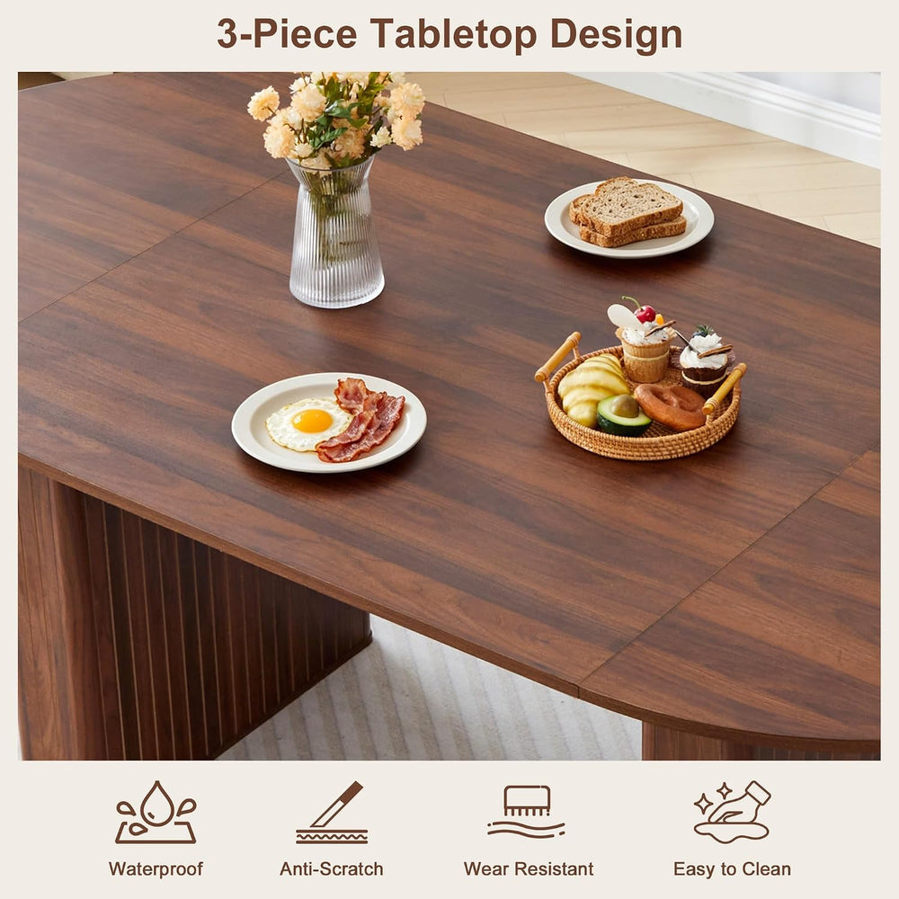 weselon 78.7" Oval Dining Table for 6-8 People, Large Kitchen Dining Tab...