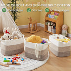 Storage Baskets for Organizing, Woven Baskets for Shelves, Rectangle Decorative Organizer for Storage Clothes, Toy, Books, Towels Nursery Bins 3 Pack (Gradient Yellow, 15.75"x11.8"x9.85")