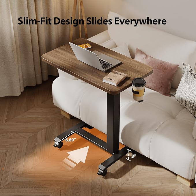 Agilestic Portable Standing Desk Height Adjustable, Mobile Table with Wheels,...
