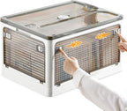 Collapsible Storage Bins with Lids, Closet Organizers, Dorm Room Essentials, Folding Storage Box