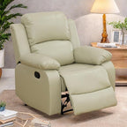 Power Recliner Chair, Leather Recliners with Home Theater Seating, Oversized Single Electric Recliner Sofa Breathable Living Room Chairs for Adults Reading Gaming, Khaki