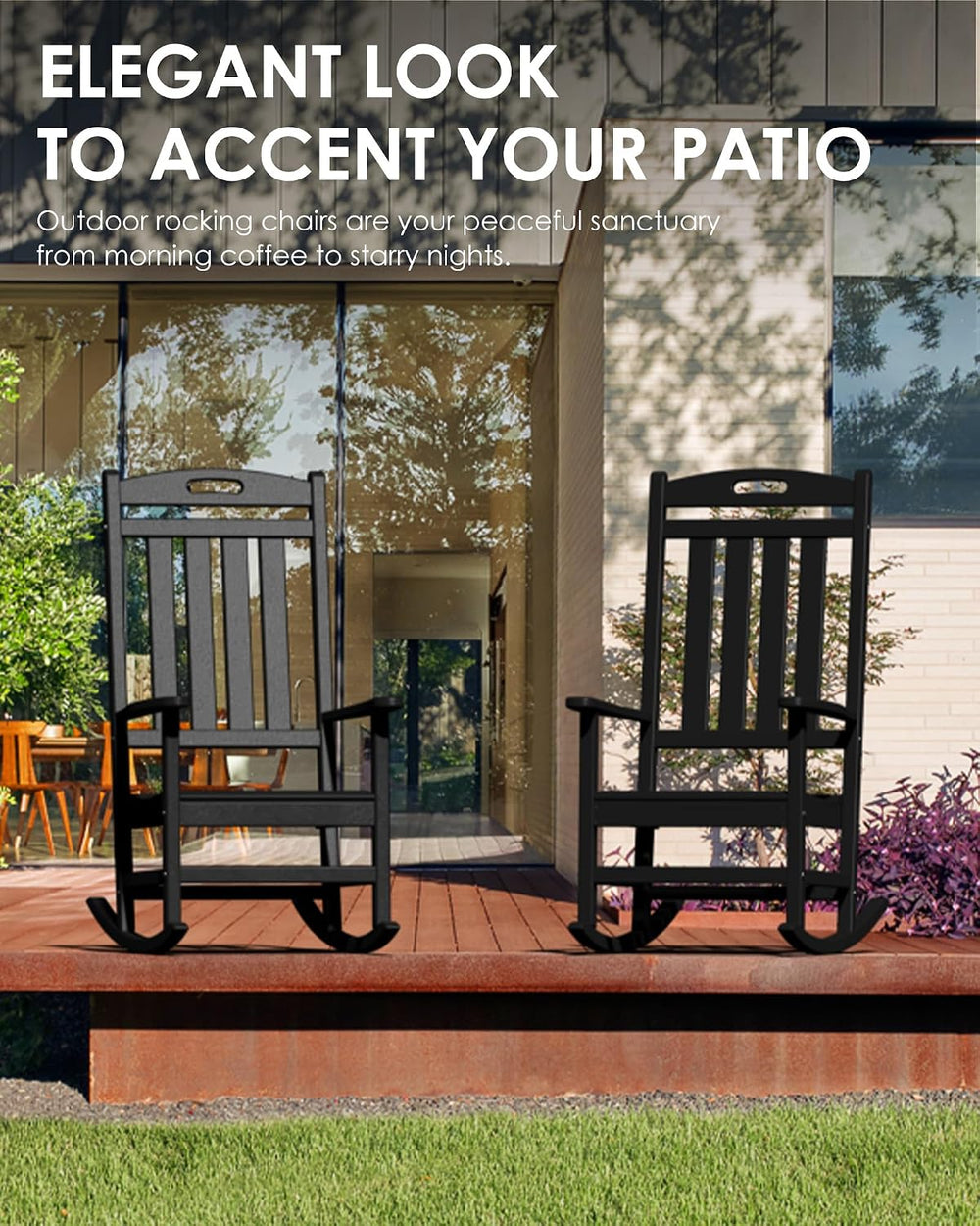 Outdoor Rocking Chair, All-Weather Resistant Poly Lumber Rocker Chair Outdoor...