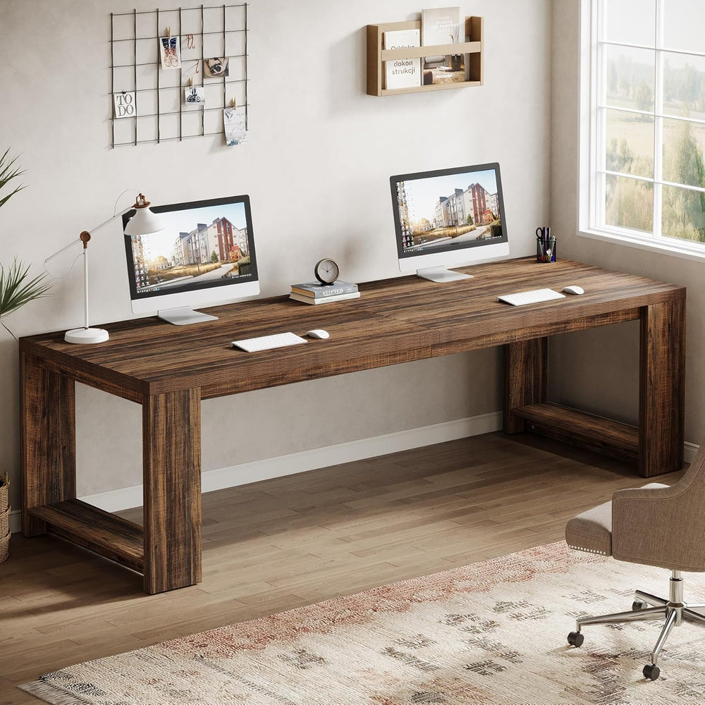 Tribesigns Two Person Desk, 86.6-Inch Extra Long Computer Desk, Two Person Do...