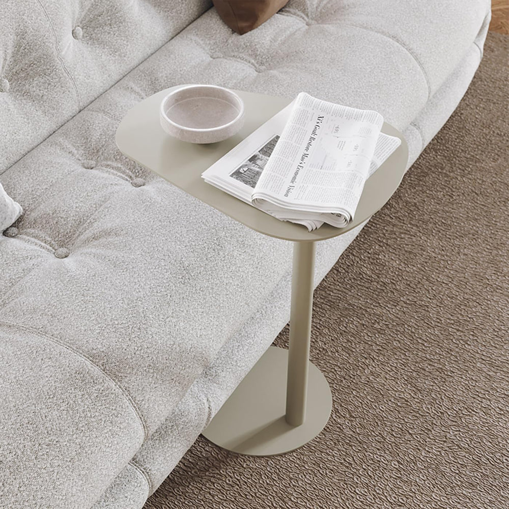 C-Shaped Side End Table, C Table for Sofa Couch Modern End Table Small TV Tra...