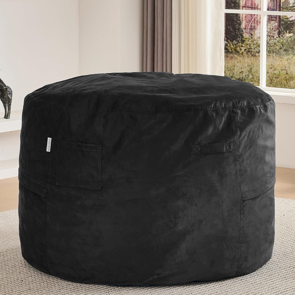 Bean Bag Chair 3ft Memory Foam Sack with Removable Velvet Cover, Ultra Soft F...