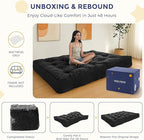 MAXYOYO 8" Futon Mattress, Queen Size Extra Thick Futons Sofa Couch Bed for Adults, Velvet Floor Mattress Shredded Foam Filling (Frame Not Included)