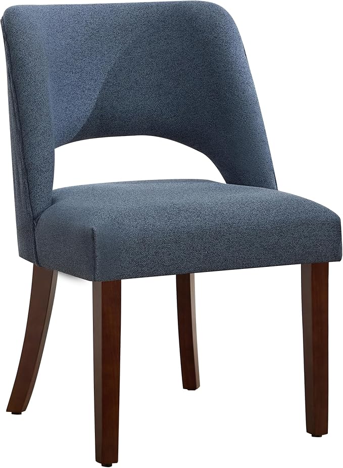 Dining Chair Set of 1,Modern Dining Room Chairs with Thick Cushions,Upholstered Linen Fabric Kitchen Chairs for Kitchen Dining Room DARKBLUE