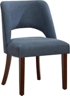 Dining Chair Set of 1,Modern Dining Room Chairs with Thick Cushions,Upholstered Linen Fabric Kitchen Chairs for Kitchen Dining Room DARKBLUE