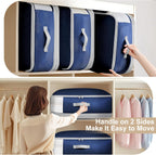 Comforter Storage Bag - Large Capacity Blanket Storage Bags 4-Layer Ultra Space Saving Self Compression Organizer, Washable Compression Bags for Storage Comforter Blanket, 4-Pack, Navy Blue