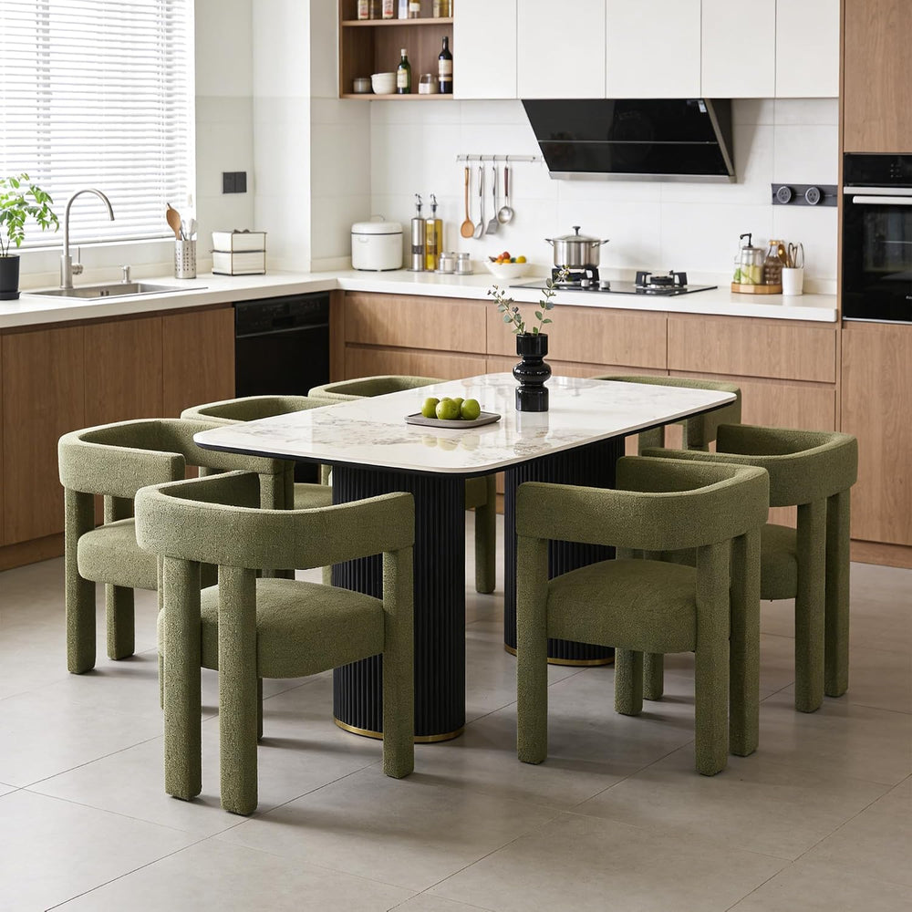 Modern Dining Chair Set of 4 Living Room Chairs,Upholstered Barrel Chair | bo...