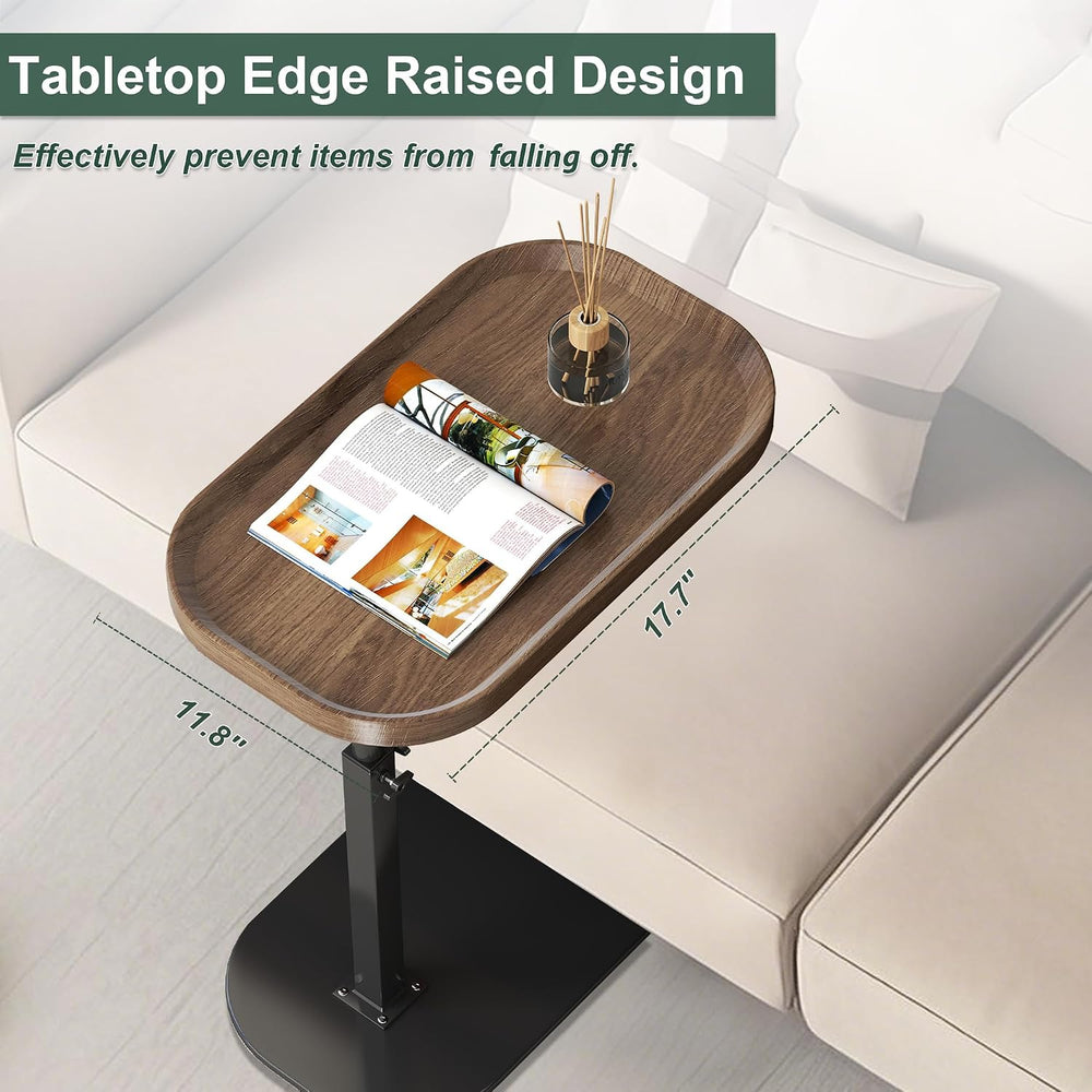 Adjustable Height C Shaped Side Table, Couch Tables That Slide Under, C Side ...