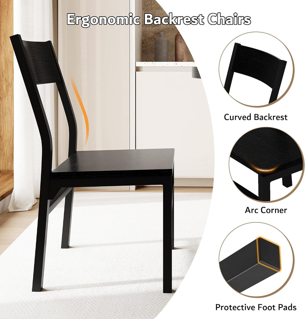iPormis 5-Piece Round Dining Table Set for 4-6, 59" Extendable Dining Ro...