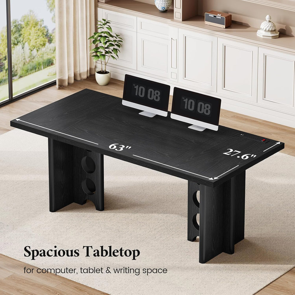 Dining Table for 4 People, Rectangle Kitchen Table with Elegant Design Legs, ...