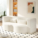 Convertible Folding Sofa Bed, 2-in-1 Full Size Floor Boneless Couch Bed, Loveseat sleeper Couch , Corduroy Floor Sofa, Memory Foam Sleeper SofaBed, Small couches for small spaces, No Assembly, Beige