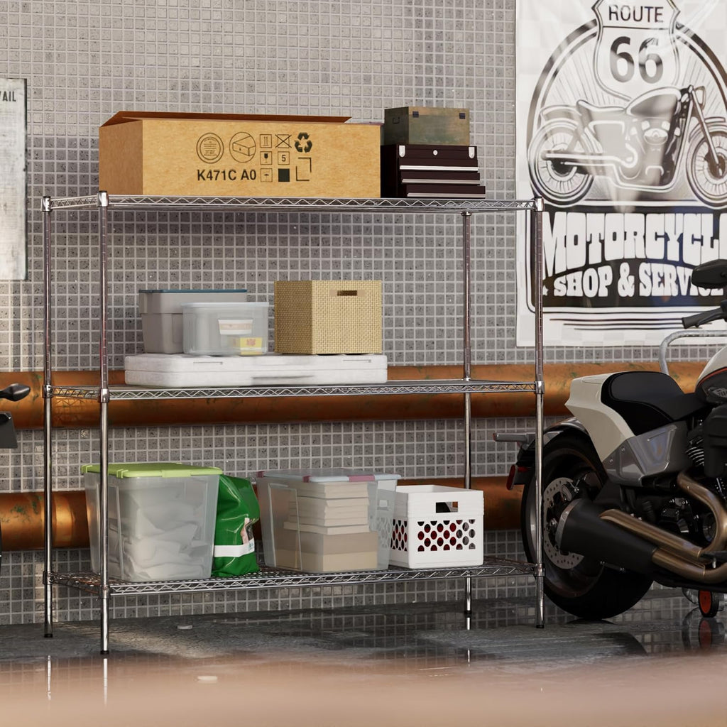 21" Deep x 60" Wide x 54" Height Wire Shelving Kit | 3-Tier | NSF Commercial Storage Rack Unit
