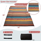 MAXYOYO Japanese Floor Mattress Futon Mattress, 4" Thicken Tatami Mat Sleeping Pad Foldable Roll Up Mat Boys Girls Dormitory Pad Kids Floor Lounger Pillow Bed, Charcoal Grey, Queen Size