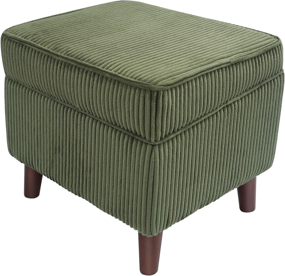 FAGAGA Storage Ottoman with Adjustable Lid, Corduroy Foot Rest | Soft Step St...
