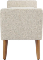 HomePop Fulton 48" Storage Bench - Textured Cream Fabric