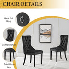 5-Piece Glass Dining Table Set for 4, Include 36" Round Tempered Glass Kitchen Table and 4 Black High Back Chairs for Dining Room, Living Room (Silver Table Legs)