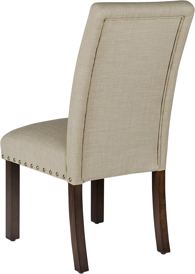 HomePop Michele Dining Chair with Nailhead Trim - Tan (Set of 2)