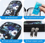 YOUSHARES Insulin Cooler Travel Case - Portable Refrigerated Medicine Case for Insulin Pen, Medication and Diabetic Supplies with 2 TSA Approved Ice Pack