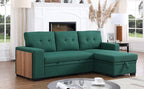 Devion Furniture Garisa 4-in-1 Convertible L Shaped Couch with Pull Out Bed and Storage, Sectional Sleeper Sofa with Reversible Chaise for Living Room, Apartment, Bedroom, Office