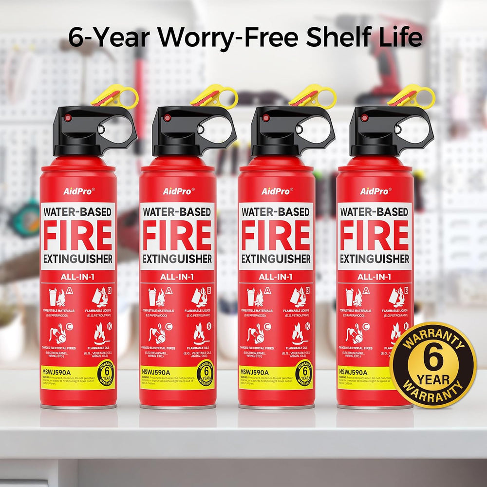 Fire Extinguisher for Home & Car 4-Pack,Certified Multi-Purpose A/B/C/K P...