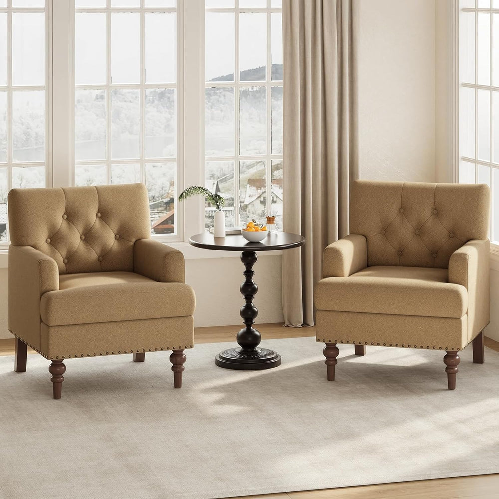 MALOL Upholstered Accent Chair Set of 2, Comfy Reading Chair for Living Room,...