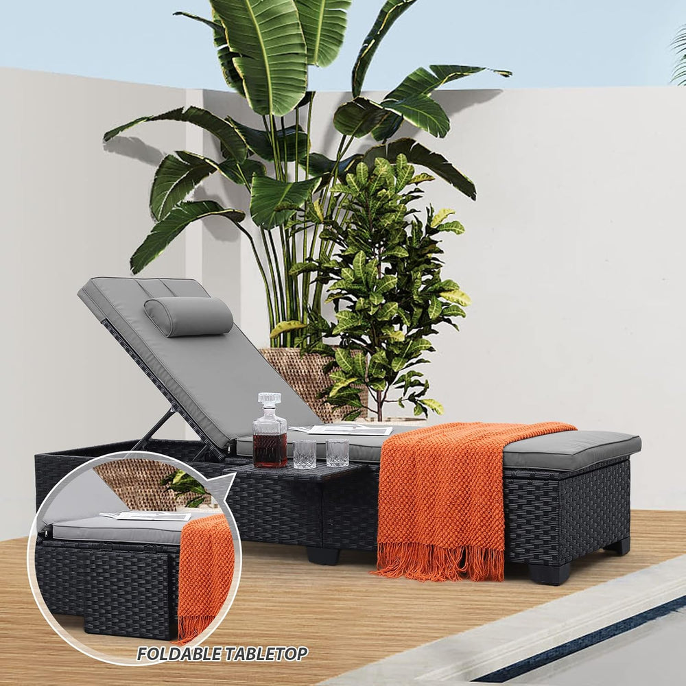 WAROOM Outdoor Chaise Lounge Chairs for Outside Patio Furniture Set of 2 Wick...