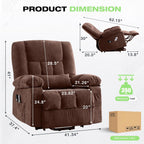 BOSMILLER Power Lift Recliner Chair with Massage and Heat for Elderly,Electric Lift Chair with USB Charging Runction and Side Pockets, Suitable for Living Rooms and bedrooms,Brown