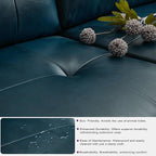 TYBOATLE Sofa Couch 61" Small Loveseat Couches for Living Room Blue Leather Couch Mid Century Modern Tufted Mini Sofa Comfy Office 2 Seat Settee Love Seat for Small Spaces Bedroom
