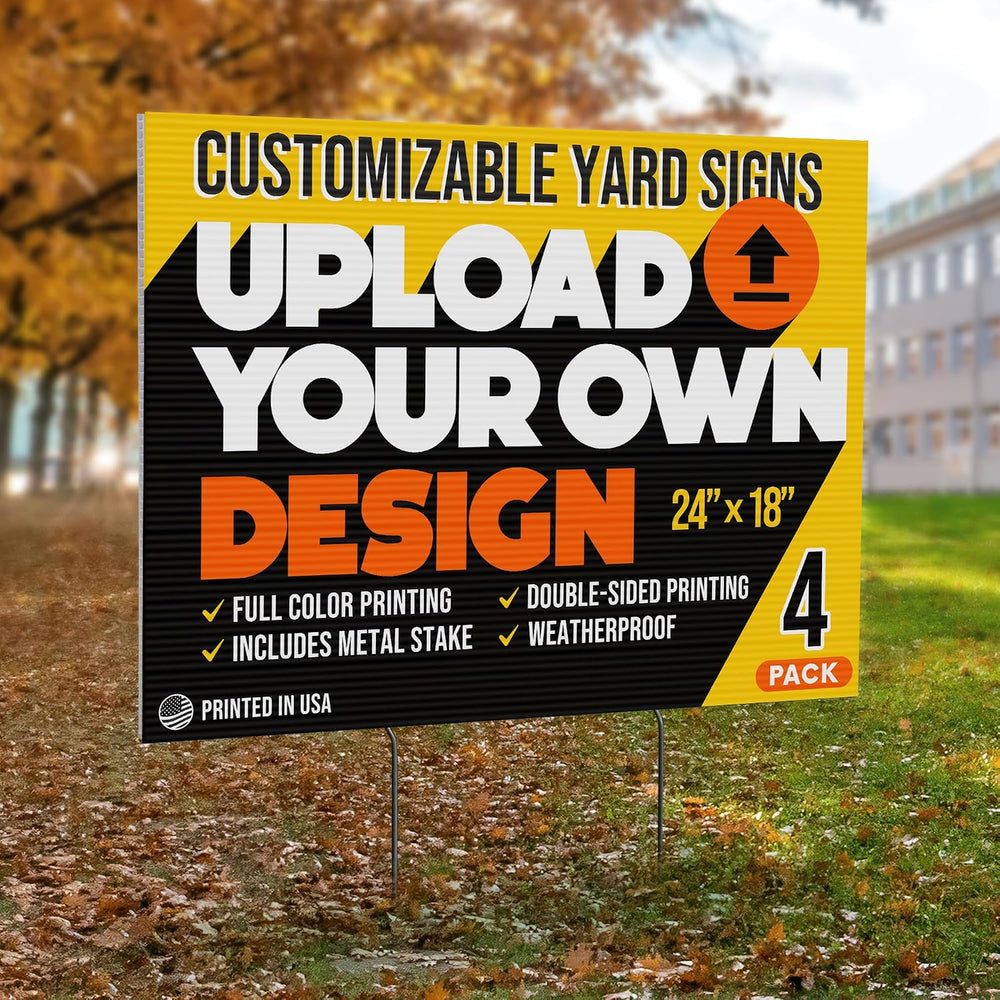 24x18" Custom Yard Signs for Business Double-Sided Personalized Photo Si...