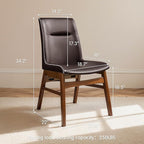 SyMax Dining Chairs Set of 6, Faux Leather Dining Room Chairs with Stitched Edge Trim, Modern High-End Kitchen Side Chairs for Bedroom, Living Room, Dark Brown