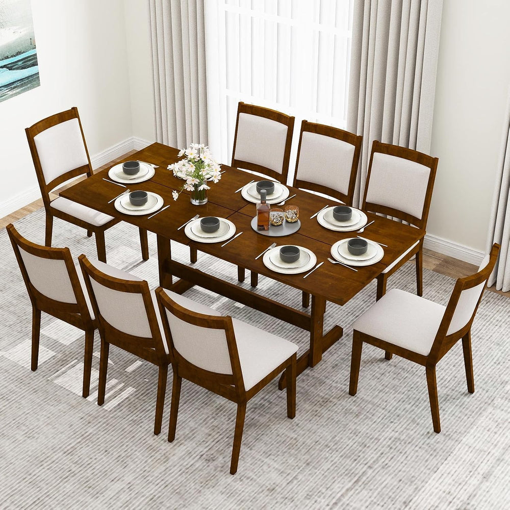 Giantex 71" Dining Table for 6-8, Large Kitchen Table with H-shaped Rubb...
