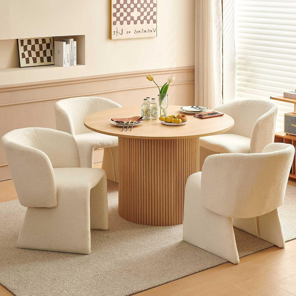 Homedot Dining Chair Upholstered Set of 4,Stylish Accent Barrel Side Chairs C...