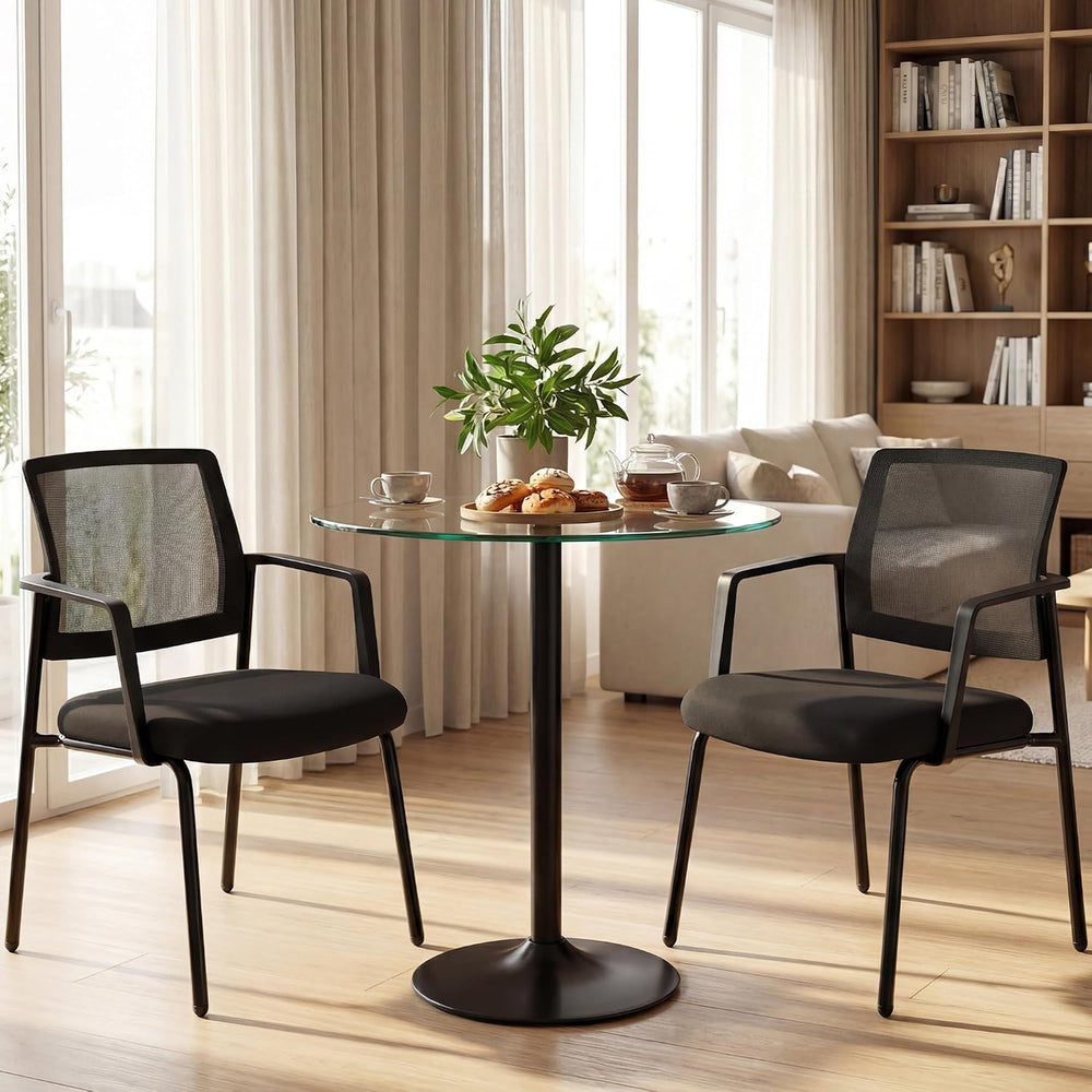 DUMOS Stacking Arm Chairs 1 Pack, Mesh Office Guest Reception Chairs