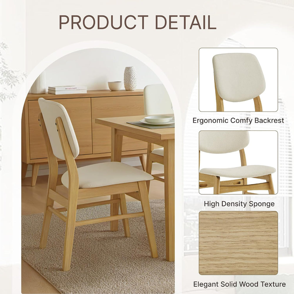 KISLOT Wooden Dining Chairs Set of 4, Upholstered Kitchen Chairs, Original | ...