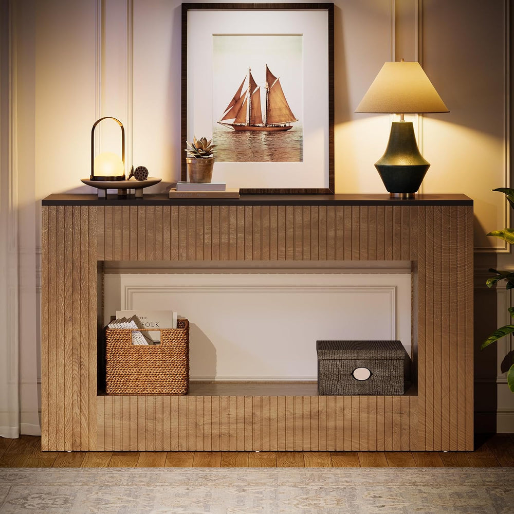 Tribesigns Modern Console Table, 55-Inch Wood Entryway Table with Storage, Na...
