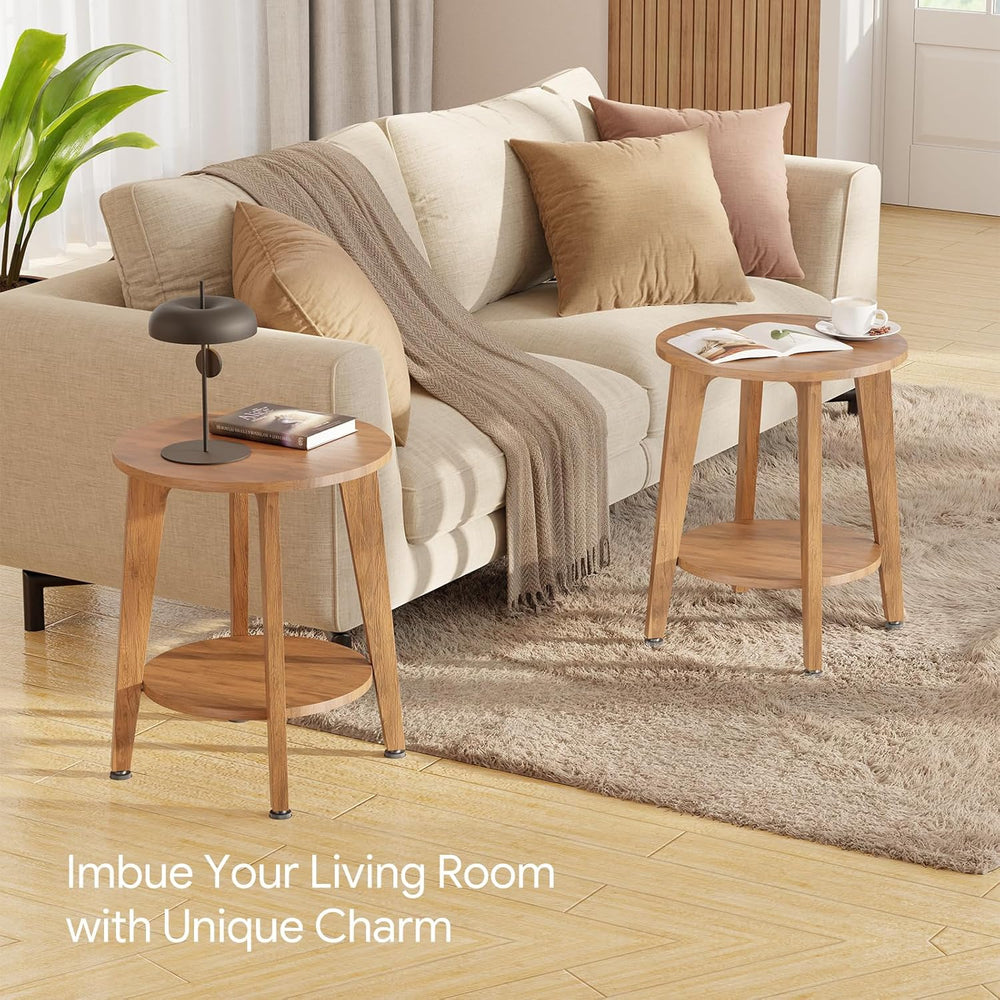 Simple Trending Round Side Table, Small End Table, Nightstand Bedside Table w...