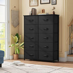 DWVO 10 Drawers Dresser, Fabric Dresser, Fabric Storage Tower, Organizer Unit for Living Room, Hallway, Closets